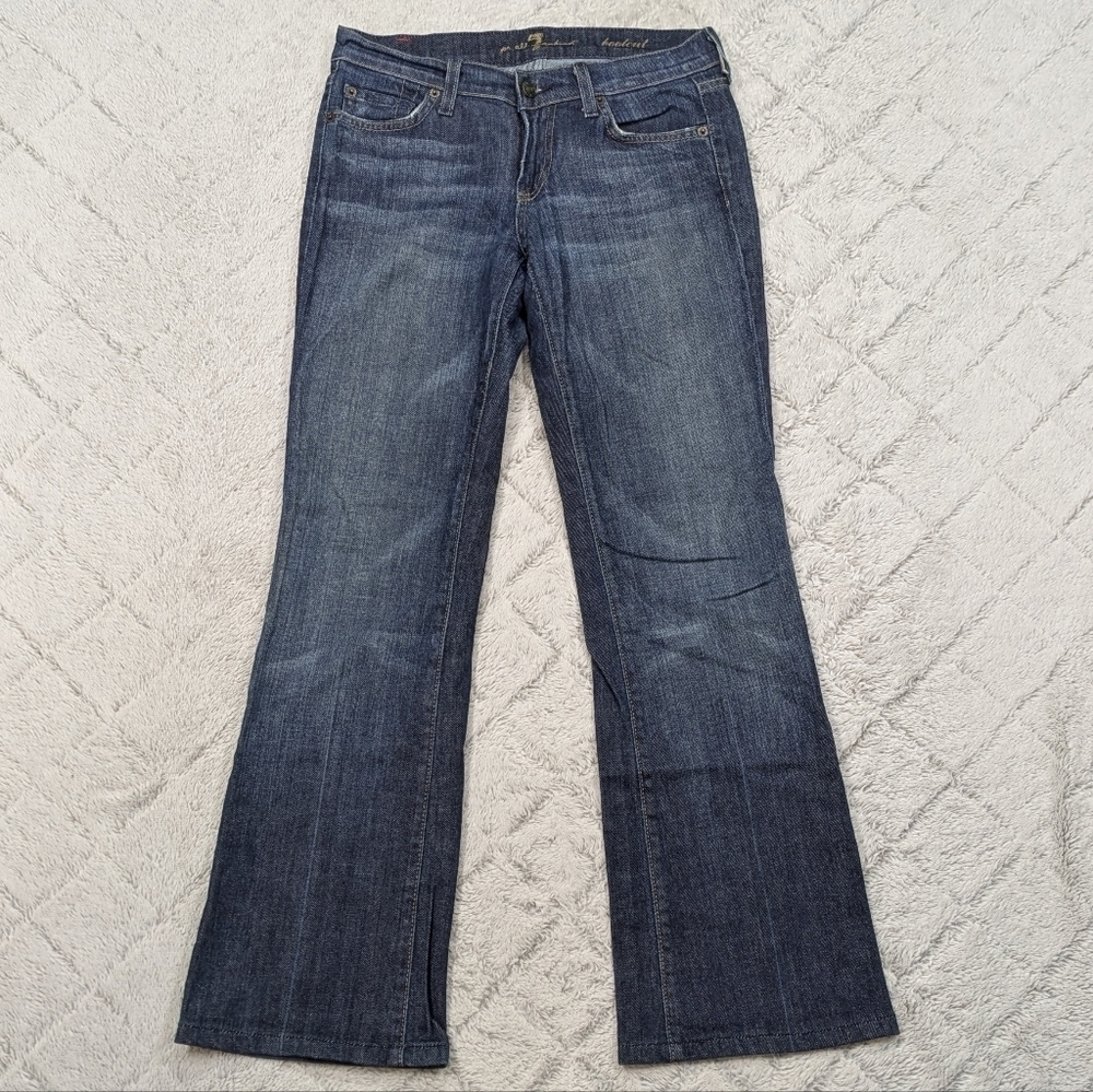 7 For All Mankind Jeans Women's 26 Blue Dark Bootcut Low-Rise Embellished Y2K